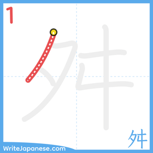 How to write "舛" - stroke 1