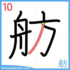 How to write "舫" - stroke 10