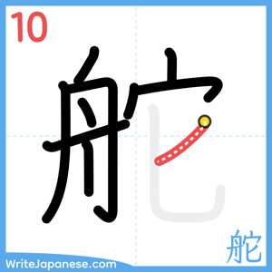 How to write "舵" - stroke 10