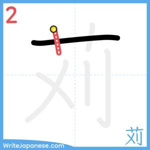 How to write "苅" - stroke 2