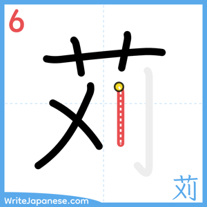 How to write "苅" - stroke 6