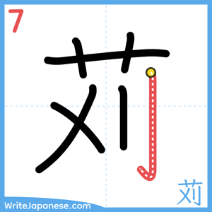 How to write "苅" - stroke 7