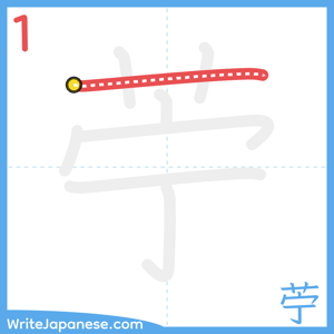 How to write "苧" - stroke 1