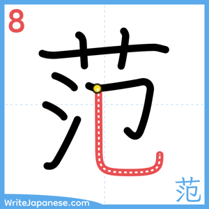 How to write "范" - stroke 8