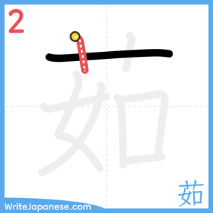 How to write "茹" - stroke 2