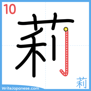 How to write "莉" - stroke 10