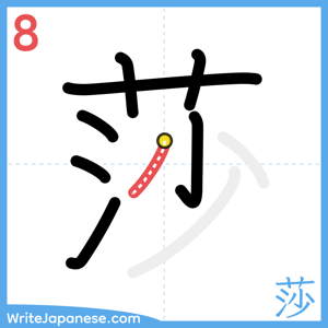 How to write "莎" - stroke 8