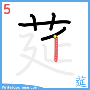 How to write "莚" - stroke 5