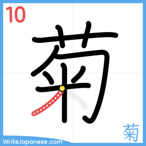 How to write "菊" - stroke 10