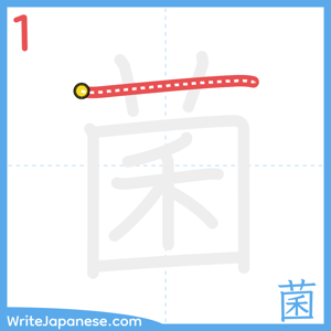 How to write "菌" - stroke 1