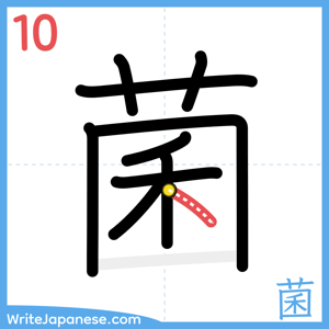 How to write "菌" - stroke 10