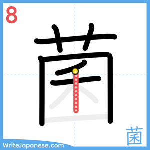 How to write "菌" - stroke 8