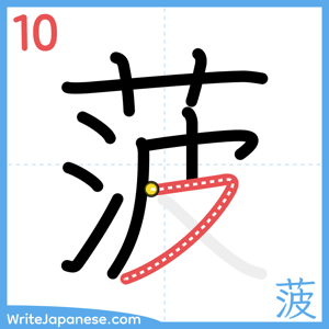 How to write "菠" - stroke 10