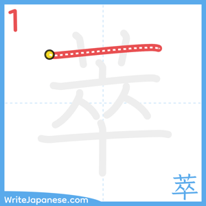 How to write "萃" - stroke 1