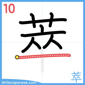 How to write "萃" - stroke 10