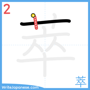 How to write "萃" - stroke 2