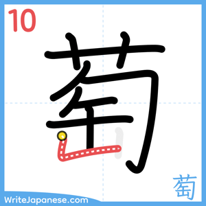 How to write "萄" - stroke 10