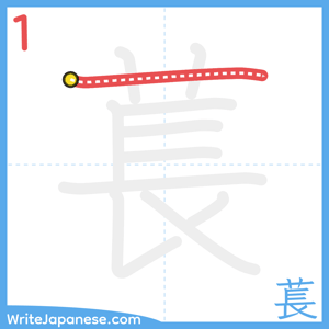 How to write "萇" - stroke 1