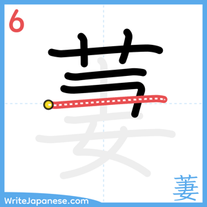 How to write "萋" - stroke 6
