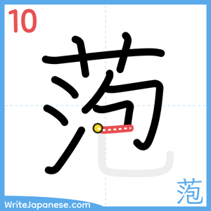 How to write "萢" - stroke 10