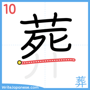 How to write "葬" - stroke 10