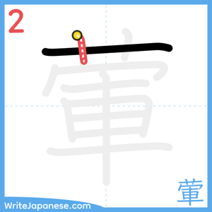 How to write "葷" - stroke 2