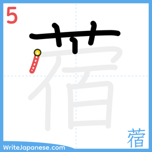 How to write "蓿" - stroke 5