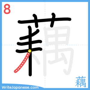 How to write "藕" - stroke 8
