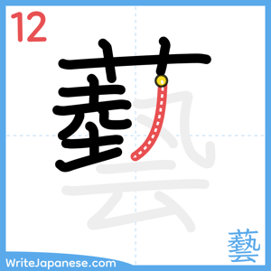 How to write "藝" - stroke 12