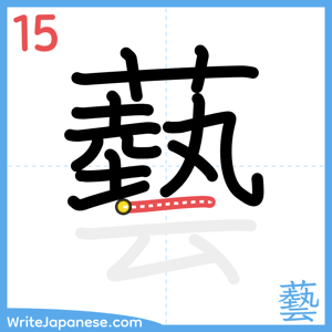 How to write "藝" - stroke 15