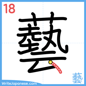 How to write "藝" - stroke 18