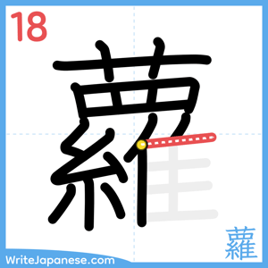 How to write "蘿" - stroke 18