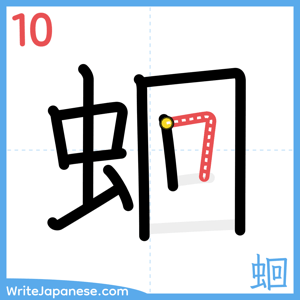 How to write "蛔" - stroke 10
