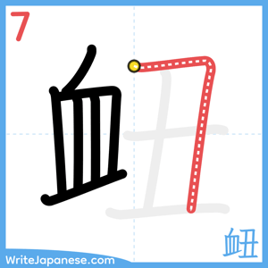 How to write "衄" - stroke 7
