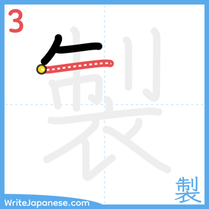 How to write "製" - stroke 3
