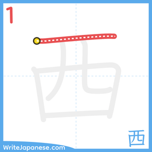 How to write "西" - stroke 1