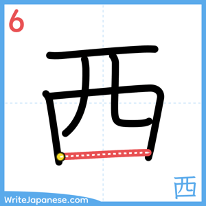 How to write "西" - stroke 6