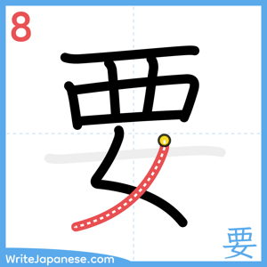 How to write "要" - stroke 8