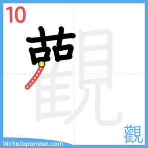 How to write "觀" - stroke 10