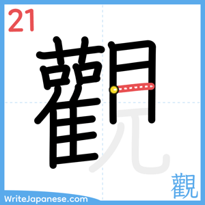 How to write "觀" - stroke 21