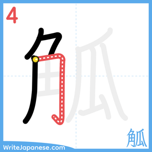 How to write "觚" - stroke 4