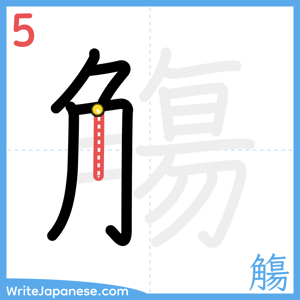 How to write "觴" - stroke 5