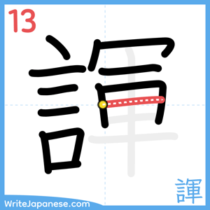 How to write "諢" - stroke 13