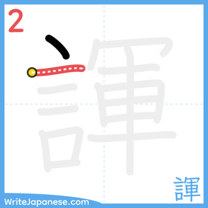 How to write "諢" - stroke 2