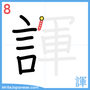How to write "諢" - stroke 8
