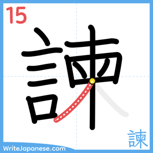 How to write "諫" - stroke 15