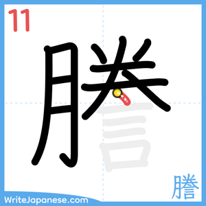 How to write "謄" - stroke 11