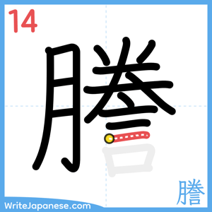 How to write "謄" - stroke 14
