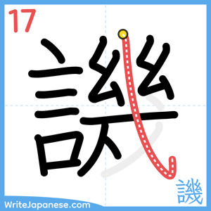 How to write "譏" - stroke 17