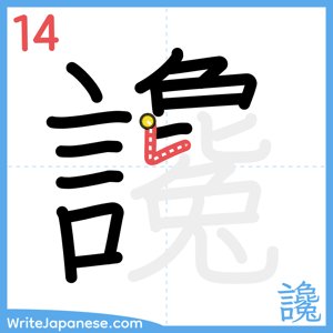 How to write "讒" - stroke 14